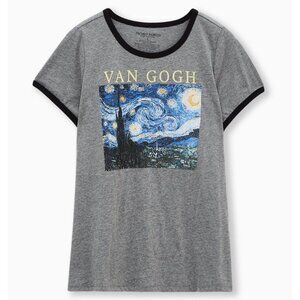 Torrid 1X Ringer Tee - Van Gogh Heather Grey